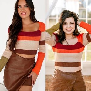 Nanamacs Jazzy Long Sleeve Stripe Knit Top